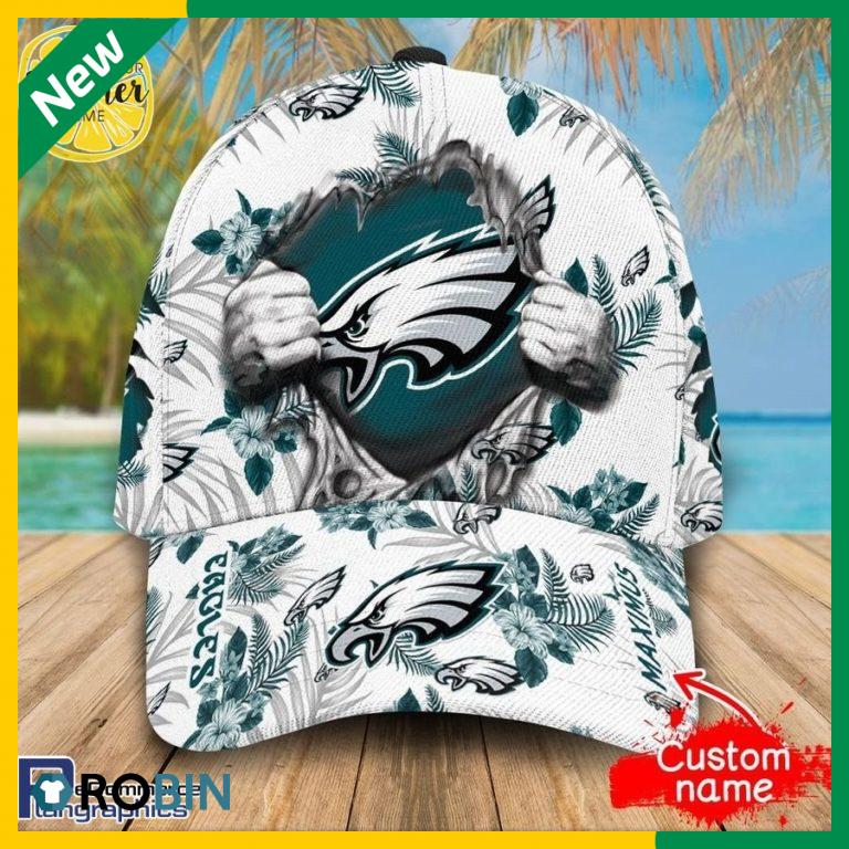 Custom NFL Philadelphia Eagles 3d Hawaiian Pattern Cap