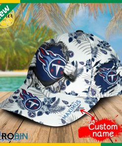 Custom NFL Tennessee Titans 3d Tropical Flowers Cap Custom NFL Tennessee Titans 3d Tropical Flowers Cap