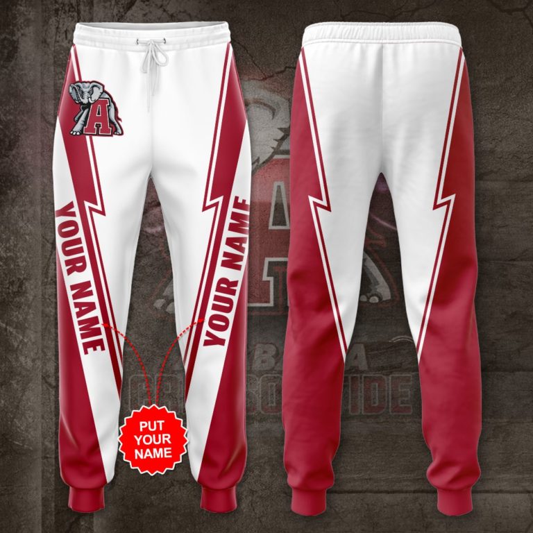 Personalized Alabama Crimson Tide All Over Print Sweatpants, Joggers