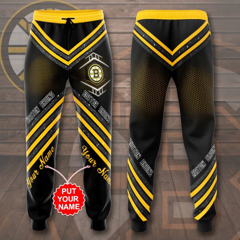 Personalized Boston Bruins All Over Print Sweatpants, Joggers