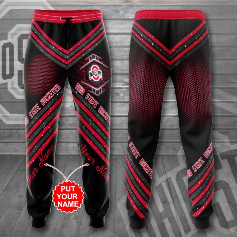 Personalized Ohio State Buckeyes All Over Print Sweatpants, Joggers
