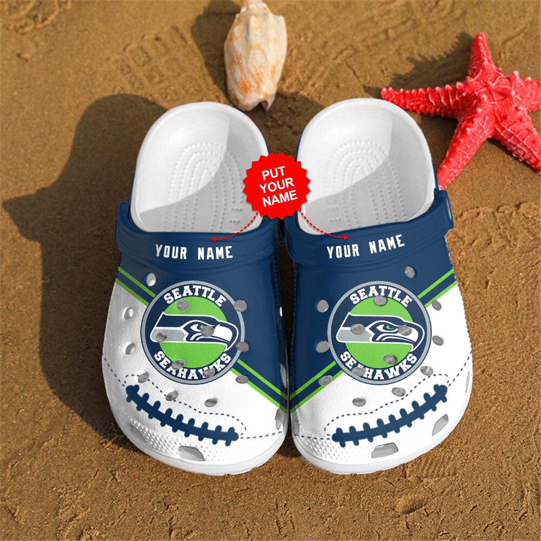 Personalized Seattle Seahawks NFL Crocs Clog Shoes - RobinPlaceFabrics