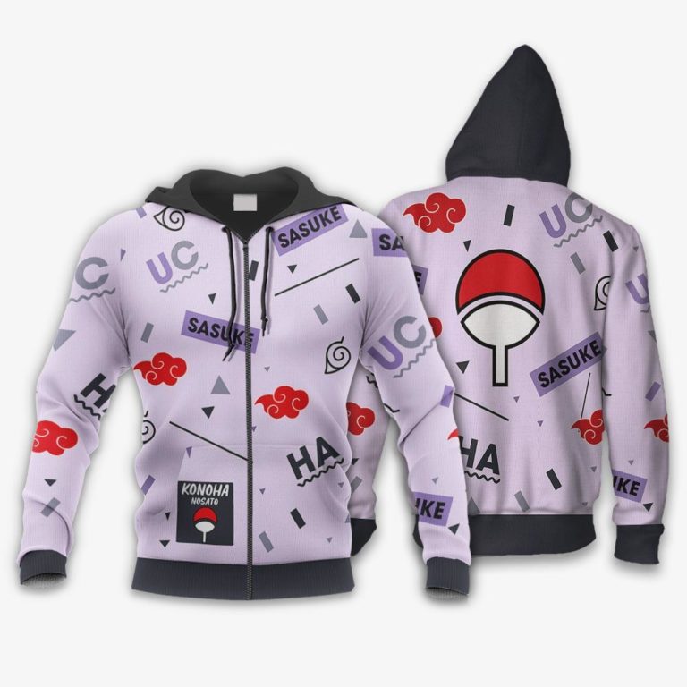 Uchiha Sasuke Symbols Anime Merch Stores All Over Print Hoodie