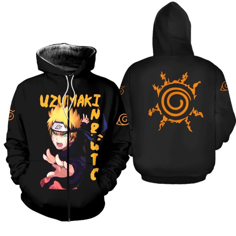 Uzumaki Naruto Naruto Family Symbol Anime All Over Print Hoodie
