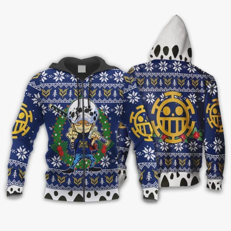 Trafalgar Law Ugly Christmas One Piece Anime Xmas All Over Print Hoodie