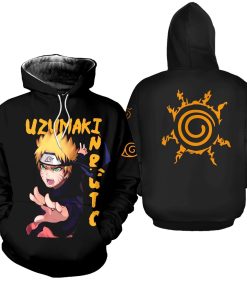 Uzumaki Naruto Naruto Family Symbol Anime All Over Print Hoodie