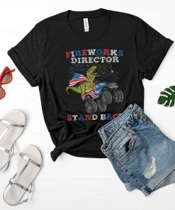 4th of July Fireworks Director T Rex Monster shirt