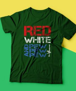 Gun Red White And Pew Pew T-shirt