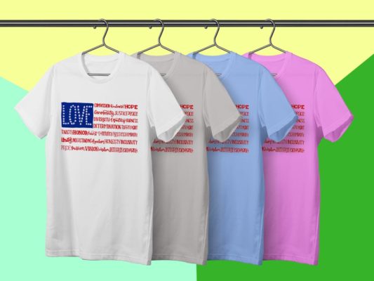 US flag America love compassion kindness hope t shirt