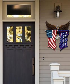 Bald Eagle Trump 2024 and US Flag Cut Metal Sign Bald Eagle Trump 2024 and US Flag Cut Metal Sign