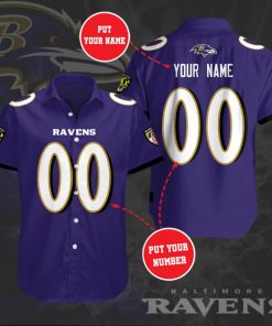 Baltimore Ravens Short Sleeve Button Up Shirt