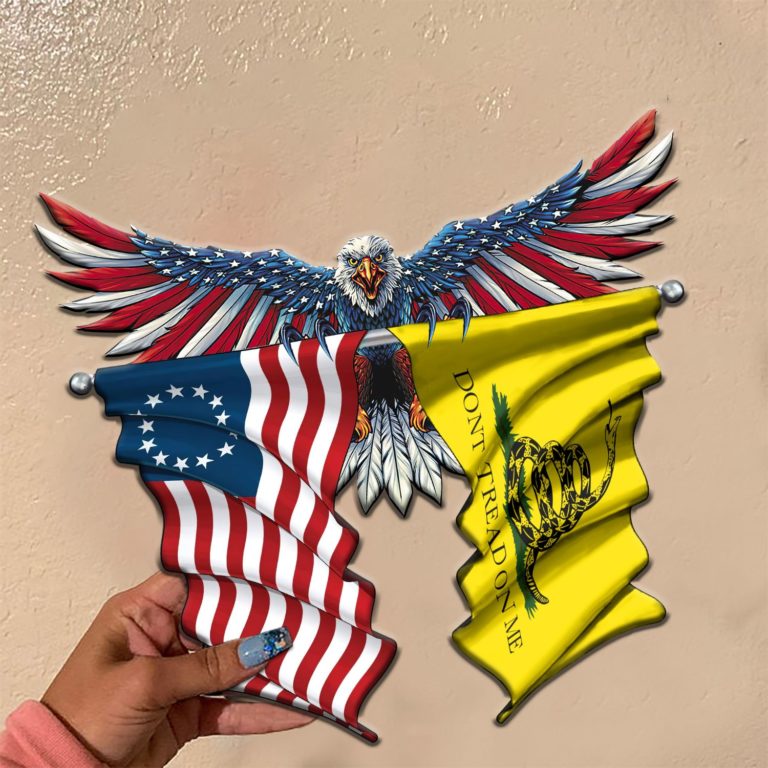 Bets Ross and Don’t Tread on Me Gadsden Flag Cut Metal Sign