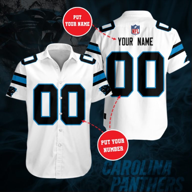 NFL Carolina Panthers Short Sleeve Button Up Shirt