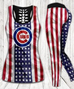 Chicago Cubs Aop Hollow Tank Top and Leggings Chicago Cubs Aop Hollow Tank Top and Leggings