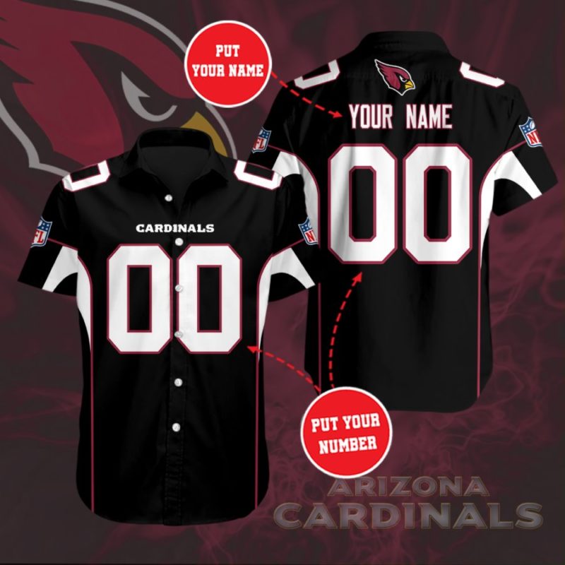 Custom Arizona Cardinals Short Sleeve Button Up Shirt
