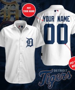 MLB Custom Detroit Tigers Casual Button Up Shirt