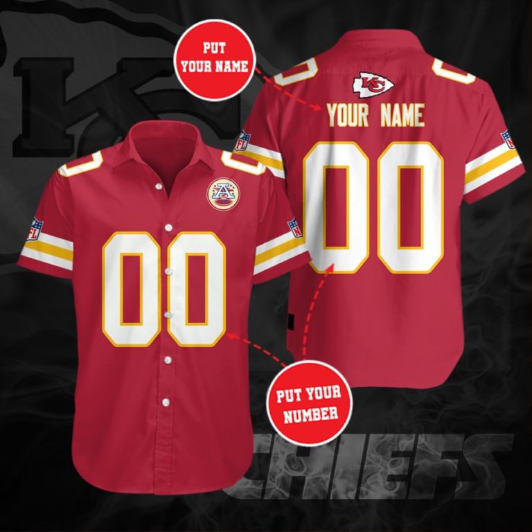 Custom Kansas City Chiefs Casual Button Up Shirt