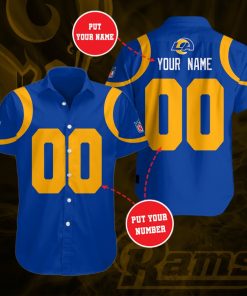 Custom Los Angeles Rams Casual Button Up Shirt Custom Los Angeles Rams Casual Button Up Shirt
