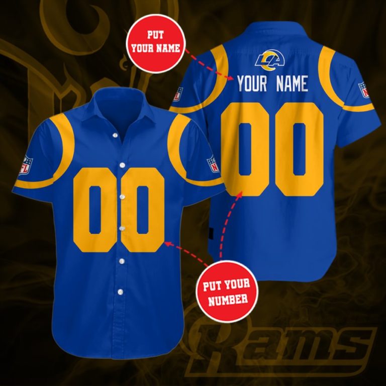 Custom Los Angeles Rams Casual Button Up Shirt