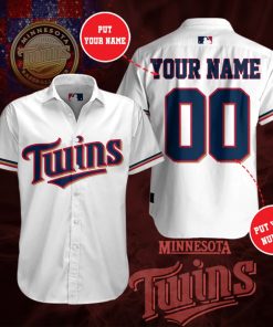 Custom Minnesota Twins Short Sleeve Button Up Shirt