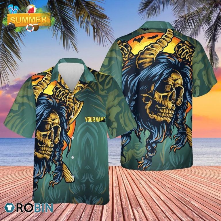 Custom Name Skull Gift Hawaii Shirt