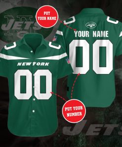 Custom New York Jets Short Sleeve Button Up Shirt