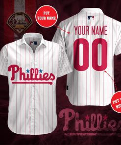 Custom Philadelphia Phillies Casual Button Up Shirt