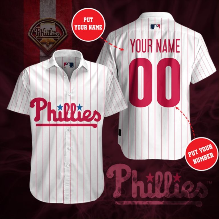 Custom Philadelphia Phillies Casual Button Up Shirt