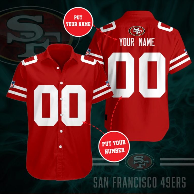 Custom San Francisco 49ers Short Sleeve Button Up Shirt