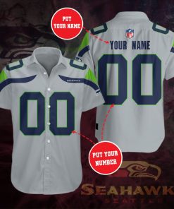 Custom Seattle Seahawks Short Sleeve Button Up Shirt Custom Seattle Seahawks Short Sleeve Button Up Shirt