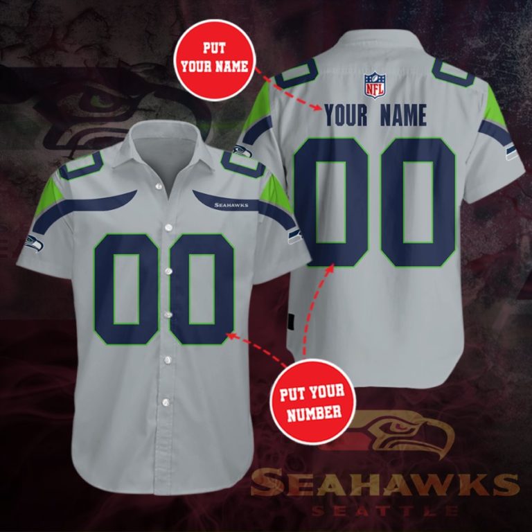 Custom Seattle Seahawks Short Sleeve Button Up Shirt