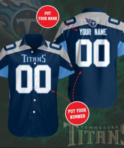 Custom Tennessee Titans Team Short Sleeve Button Up Shirt