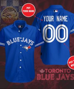 Custom Toronto Blue Jays Baseball Short Sleeve Button Up Shirt Custom Toronto Blue Jays Baseball Short Sleeve Button Up Shirt