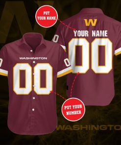 Custom Washington Redskins Team Short Sleeve Button Up Shirt Custom Washington Redskins Team Short Sleeve Button Up Shirt