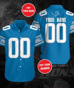 NFL Detroit Lions Short Sleeve Button Up Shirt