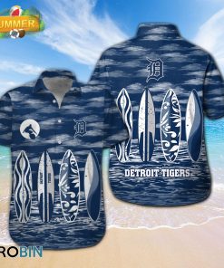 Detroit Tigers Surfboard Summer Beach Hawaiian Shirts
