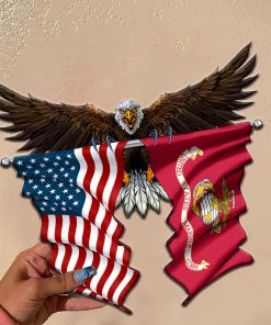 Bald Eagle US Marine Corps Flag Metal Sign Bald Eagle US Marine Corps Flag Metal Sign