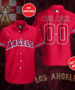MLB Los Angeles Angels Team Casual Button Up Shirt