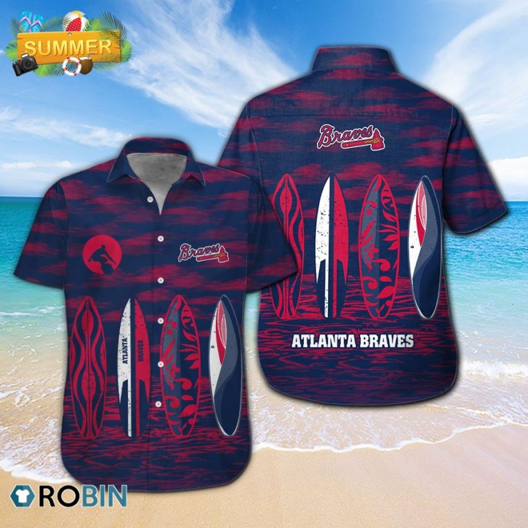 Mlb Atlanta Braves Surfboard Summer Beach Hawaiian Shirts