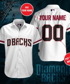 Personalized Arizona Diamondbacks Short Sleeve Button Up Shirt