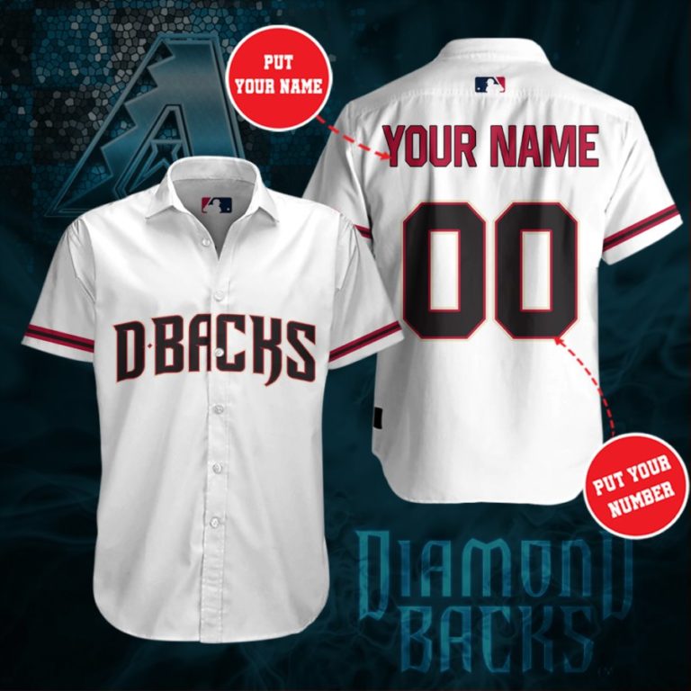 Personalized Arizona Diamondbacks Short Sleeve Button Up Shirt