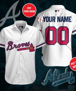 Personalized Atlanta Braves Short Sleeve Button Up Shirt Personalized Atlanta Braves Short Sleeve Button Up Shirt
