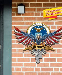 Personalized Bal Eagle US Air Force Cut Metal Sign Personalized Bal Eagle US Air Force Cut Metal Sign