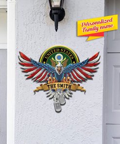 Personalized Bal Eagle US Army Cut Metal Sign Personalized Bal Eagle US Army Cut Metal Sign
