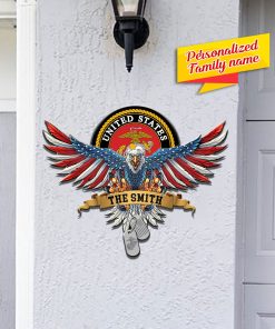 Personalized Bal Eagle US Marine Corps Cut Metal Sign Personalized Bal Eagle US Marine Corps Cut Metal Sign