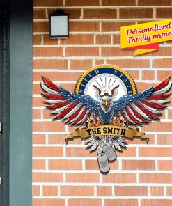 Personalized Bal Eagle US Navy Cut Metal Sign Personalized Bal Eagle US Navy Cut Metal Sign