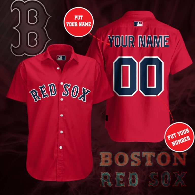 Personalized Boston Red Sox Team Casual Button Up Shirt