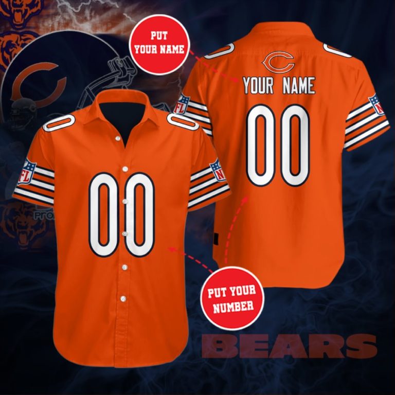 Personalized Chicago Bears Short Sleeve Button Up Shirt
