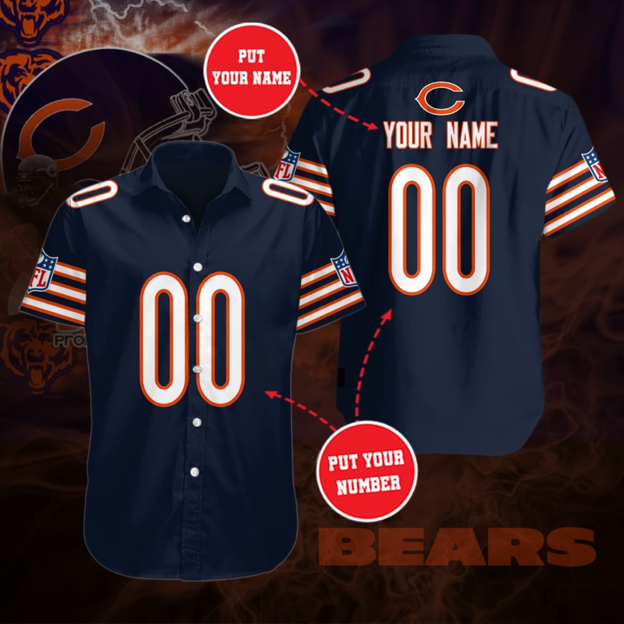Personalized Chicago Bears Team Casual Button Up Shirt - RobinPlaceFabrics
