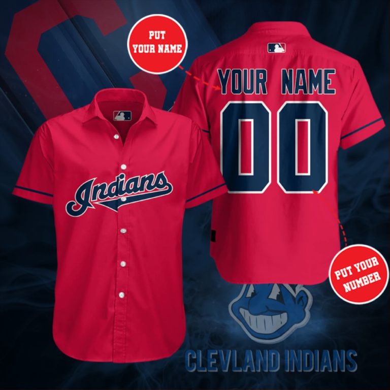 Personalized Cleveland Indians Casual Button Up Shirt